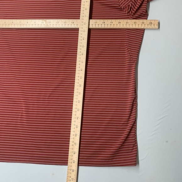 Kjus Men Polo Shirt XL Orange Striped Short Sleeve Golf UPF 50 Active Collared - Picture 8 of 13